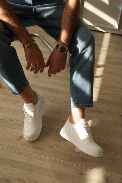 KB-X9 Kuback Beyaz Cilt Günlük Erkek Ayakkabı