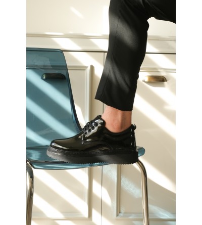 KB-X16 Kuback Kömür Rugan Günlük Erkek Ayakkabı