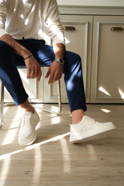 KB-X16 Kuback Beyaz Cilt Günlük Erkek Ayakkabı