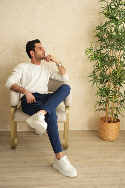 KB-X16 Kuback Beyaz Cilt Günlük Erkek Ayakkabı