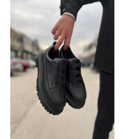 KB-703 Kuback Kömür Cilt Lastikli Günlük Erkek Ayakkabı