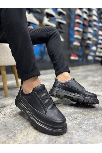 KB-703 Kuback Kömür Cilt Lastikli Günlük Erkek Ayakkabı
