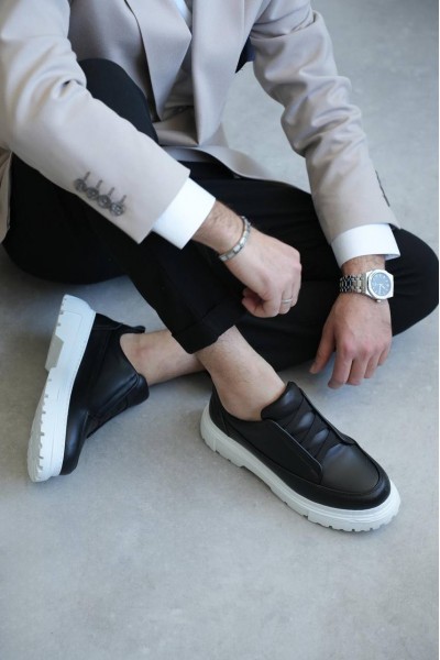 KB-703 Kuback Siyah Lastikli Günlük Erkek Ayakkabı