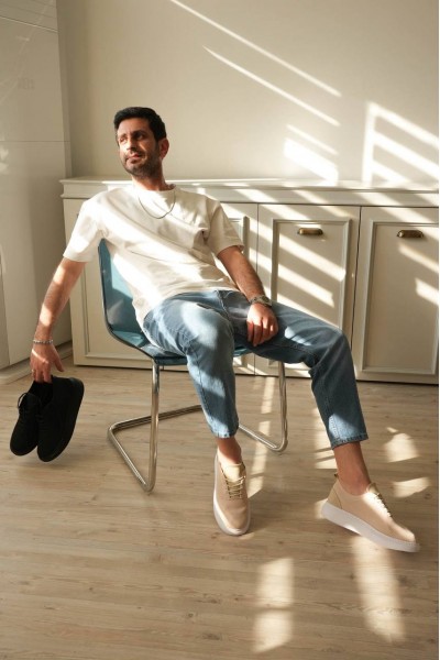 KB-M101 Kuback Bej Triko Bağcıklı Günlük Erkek Ayakkabı