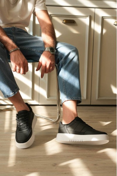 KB-N2 Kuback Siyah Cilt Bağcıklı Günlük Erkek Ayakkabı