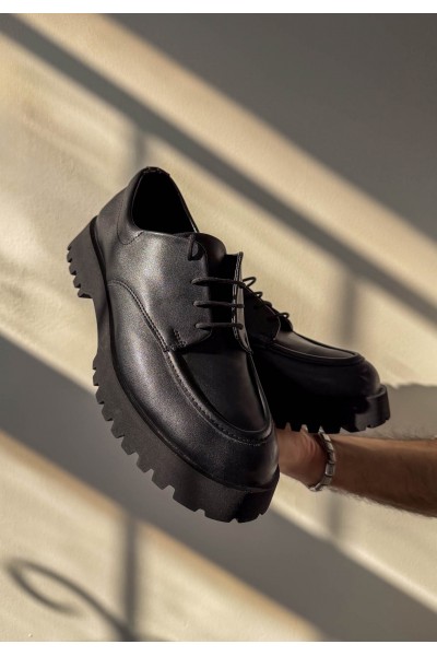 KB-KX6 Kuback Kömür Cilt Bağcıklı Günlük Unisex Ayakkabı