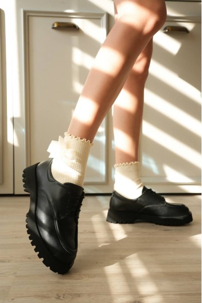 KB-KX6 Kuback Kömür Cilt Bağcıklı Günlük Unisex Ayakkabı