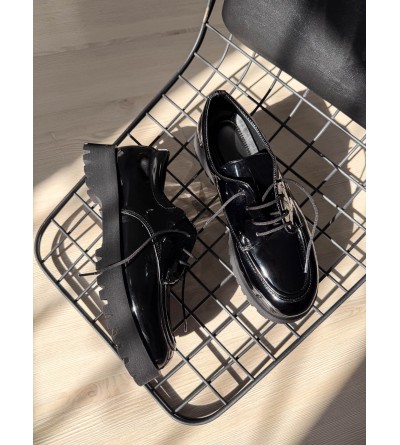 KB-KX6 Kuback Kömür Rugan Bağcıklı Günlük Unisex Ayakkabı