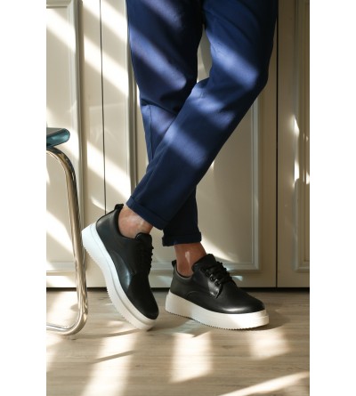 KB-X16 Kuback Siyah Cilt Günlük Erkek Ayakkabı 