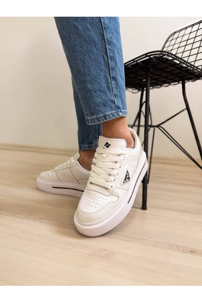 KB-04 Kuback Beyaz Cilt Günlük Erkek Ayakkabı 
