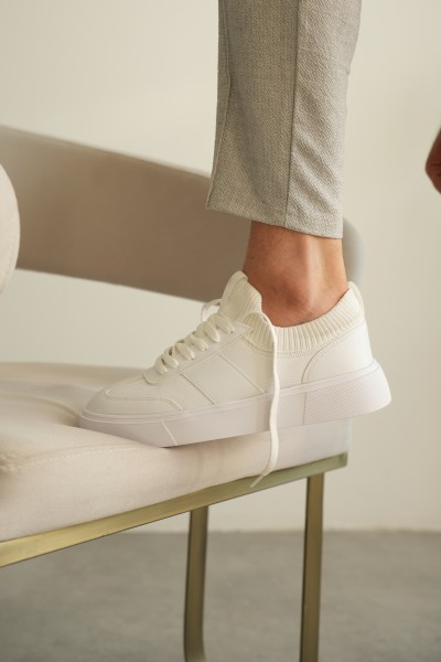 KB-010 Kuback Beyaz Cilt Günlük Erkek Ayakkabı 