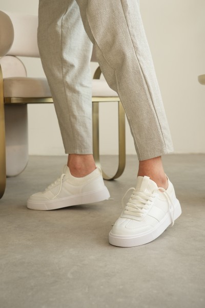 KB-010 Kuback Beyaz Cilt Günlük Erkek Ayakkabı 