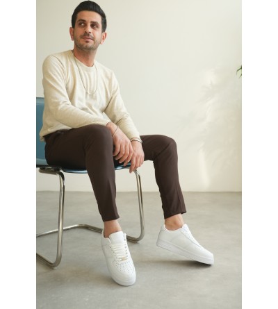 KB-N09 Kuback Beyaz Cilt Günlük Erkek Ayakkabı 