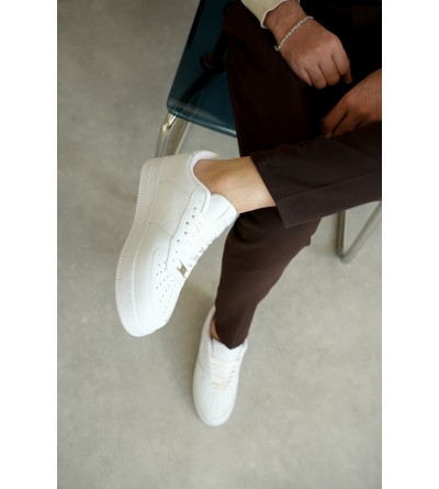 KB-N09 Kuback Beyaz Cilt Günlük Erkek Ayakkabı 