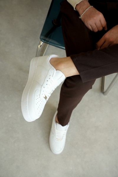 KB-N09 Kuback Beyaz Cilt Günlük Erkek Ayakkabı 