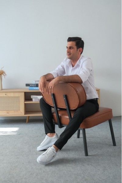KB-PH-2 Kuback Beyaz Cilt Beyaz Jel Taban Bağcıklı Günlük Erkek Ayakkabı