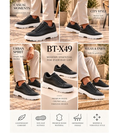 BayTuluk BT-X49 Siyah Cilt Beyaz Yüksek Taban Bağcıklı Erkek Günlük Ayakkabı BayTuluk BT-X49 Siyah Cilt Beyaz Yüksek Taban Bağcıklı Erkek Günlük Ayakkabı