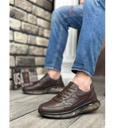 BA0324 İçi Dışı Hakiki Deri Rahat Taban Taba Sneakers Casual Erkek Ayakkabı