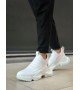 BA0401 Bağcıksız Rahat Kalın Taban Beyaz Erkek Spor Yarım Bilek Bot