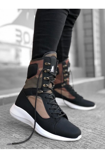 BA0600 Bağcıklı Siyah Kamuflaj Boksör Unisex Spor Postal Bot BA0600 Bağcıklı Siyah Kamuflaj Boksör Unisex Spor Postal Bot