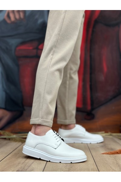 BA0003 Bağcıklı Klasik Beyaz Kalın Taban Casual Erkek Ayakkabı BA0003 Bağcıklı Klasik Beyaz Kalın Taban Casual Erkek Ayakkabı