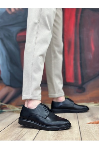 BA0003 Bağcıklı Klasik Siyah Yüksek Siyah Taban Casual Erkek Ayakkabı BA0003 Bağcıklı Klasik Siyah Yüksek Siyah Taban Casual Erkek Ayakkabı