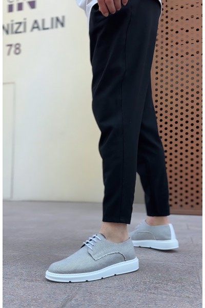 BA0003 Bağcıklı Klasik Spor Gri Renk Keten Yüksek Taban Casual Erkek Ayakkabı BA0003 Bağcıklı Klasik Spor Gri Renk Keten Yüksek Taban Casual Erkek Ayakkabı