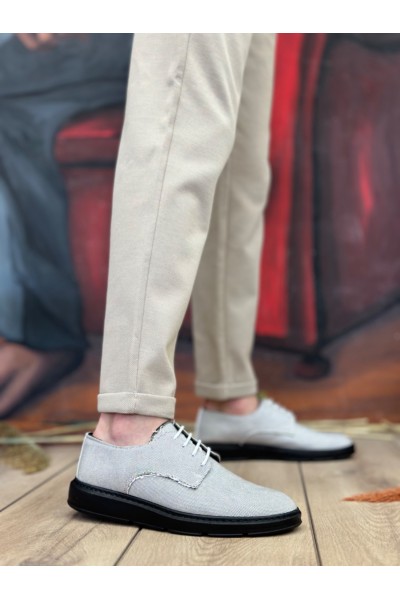 BA0003 Bağcıklı Klasik Spor Gri Renk Siyah Taban Keten Yüksek Taban Casual Erkek Ayakkabı BA0003 Bağcıklı Klasik Spor Gri Renk Siyah Taban Keten Yüksek Taban Casual Erkek Ayakkabı