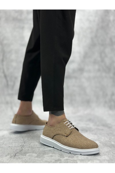 BA0003 Bağcıklı Klasik Spor Keten Hardal Beyaz Taban Casual Erkek Ayakkabı BA0003 Bağcıklı Klasik Spor Keten Hardal Beyaz Taban Casual Erkek Ayakkabı