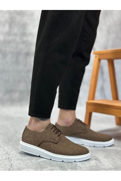 BA0003 Bağcıklı Klasik Spor Keten Kahverengi Beyaz Taban Casual Erkek Ayakkabı BA0003 Bağcıklı Klasik Spor Keten Kahverengi Beyaz Taban Casual Erkek Ayakkabı
