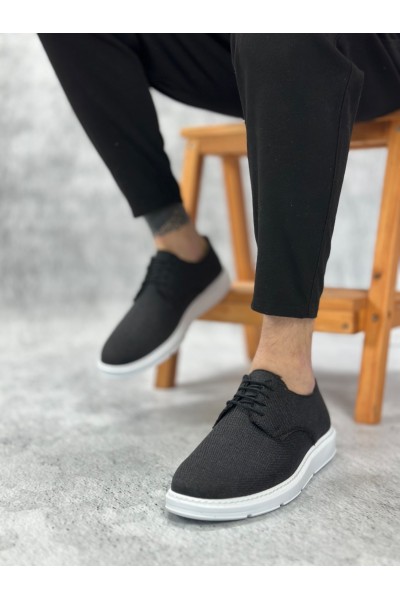 BA0003 Bağcıklı Klasik Spor Keten Siyah Beyaz Taban Casual Erkek Ayakkabı BA0003 Bağcıklı Klasik Spor Keten Siyah Beyaz Taban Casual Erkek Ayakkabı