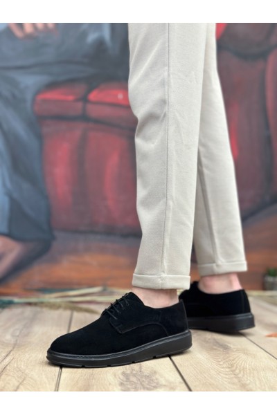 BA0003 Bağcıklı Süet Klasik Siyah Yüksek Taban Casual Erkek Ayakkabı BA0003 Bağcıklı Süet Klasik Siyah Yüksek Taban Casual Erkek Ayakkabı
