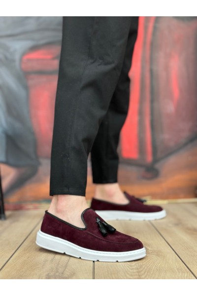 BA0005 Bağcıksız Yüksek Taban Bordo Süet Klasik Püsküllü Corcik Erkek Ayakkabı BA0005 Bağcıksız Yüksek Taban Bordo Süet Klasik Püsküllü Corcik Erkek Ayakkabı