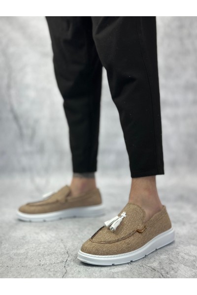 BA0005 Bağcıksız Yüksek Taban Klasik Keten Hardal Püsküllü Erkek Ayakkabı BA0005 Bağcıksız Yüksek Taban Klasik Keten Hardal Püsküllü Erkek Ayakkabı
