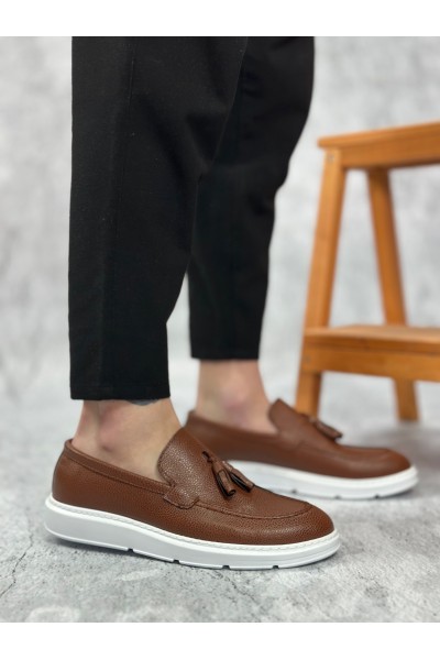 BA0005 Bağcıksız Yüksek Taban Klasik Püsküllü Taba Cilt Corcik Erkek Ayakkabı BA0005 Bağcıksız Yüksek Taban Klasik Püsküllü Taba Cilt Corcik Erkek Ayakkabı