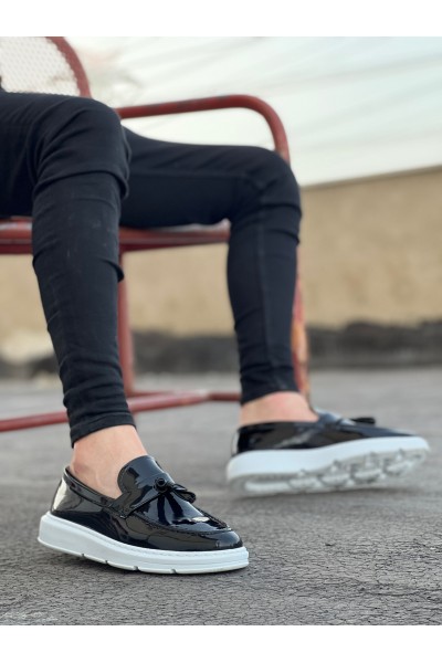 BA0005 Bağcıksız Yüksek Taban Klasik Rugan Kemerli Püsküllü Corcik Erkek Ayakkabı BA0005 Bağcıksız Yüksek Taban Klasik Rugan Kemerli Püsküllü Corcik Erkek Ayakkabı