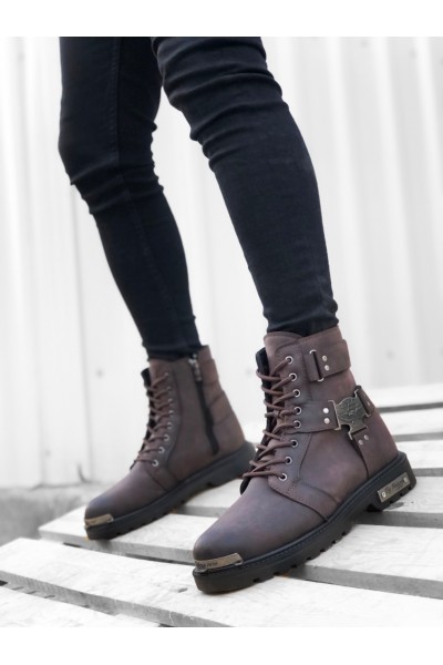 BA0080 Gladyatör Fermuarlı Tokalı Kahverengi Erkek Klasik Spor Klasik Yarım Bilek Bot BA0080 Gladyatör Fermuarlı Tokalı Kahverengi Erkek Klasik Spor Klasik Yarım Bilek Bot