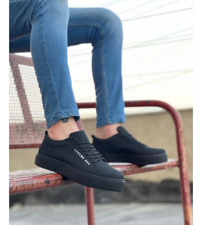 BA0104 Bağcıklı  Nubuk Siyah Spor Klasik Erkek Ayakkabı