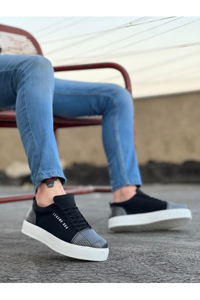 BA0104 Bağcıklı Siyah Ekose Süet Beyaz Taban Spor Klasik Erkek Ayakkabı BA0104 Bağcıklı Siyah Ekose Süet Beyaz Taban Spor Klasik Erkek Ayakkabı