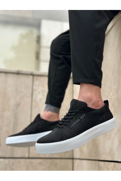BA0104 Bağcıklı Siyah Süet Beyaz Taban Spor Klasik Erkek Ayakkabı BA0104 Bağcıklı Siyah Süet Beyaz Taban Spor Klasik Erkek Ayakkabı