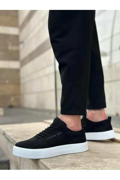 BA0104 Bağcıklı Siyah Süet Beyaz Taban Spor Klasik Erkek Ayakkabı BA0104 Bağcıklı Siyah Süet Beyaz Taban Spor Klasik Erkek Ayakkabı