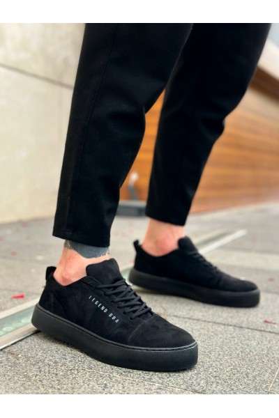 BA0104 Bağcıklı Siyah Süet Spor Klasik Erkek Ayakkabı