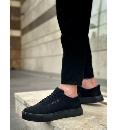 BA0104 Bağcıklı Siyah Süet Spor Klasik Erkek Ayakkabı