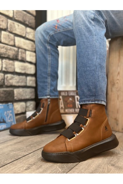 BA0142 Bantlı Erkek Yüksek Taban Kahverengi Spor Bot BA0142 Bantlı Erkek Yüksek Taban Kahverengi Spor Bot