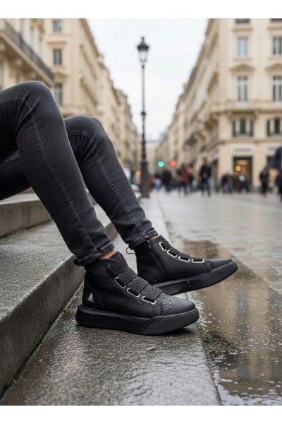 BA0142 Bantlı Erkek Yüksek Taban Siyah Tabanlı Spor Bot BA0142 Bantlı Erkek Yüksek Taban Siyah Tabanlı Spor Bot