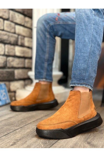 BA0150 Bağcıksız Erkek Taba Süet Siyah Yüksek Taban Spor Bot BA0150 Bağcıksız Erkek Taba Süet Siyah Yüksek Taban Spor Bot