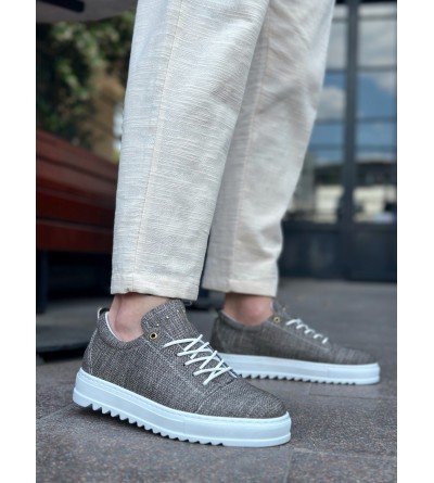 BA0152 Bağcıklı Yüksek Taban Kahve Kırçıllı Erkek Ayakkabı