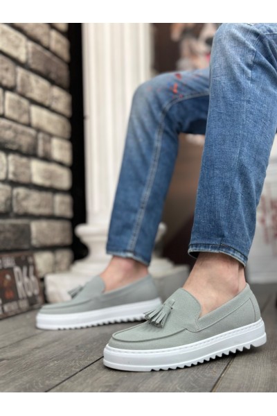 BA0154 Bağcıksız Yüksek Taban Gri Süet Püsküllü Erkek Ayakkabı BA0154 Bağcıksız Yüksek Taban Gri Süet Püsküllü Erkek Ayakkabı