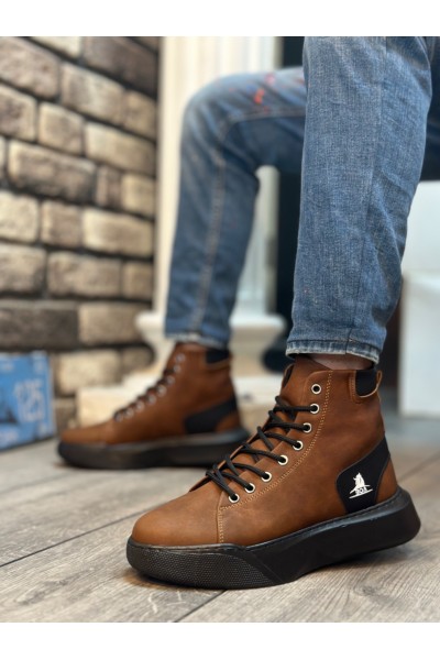 BA0155 Bağcıklı Erkek Yüksek Taban Taba Spor Bot
