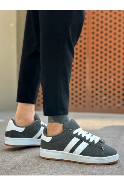 BA0235 BOA İki Çizgili Füme Erkek Günlük Ayakkabı BA0235 BOA İki Çizgili Füme Erkek Günlük Ayakkabı